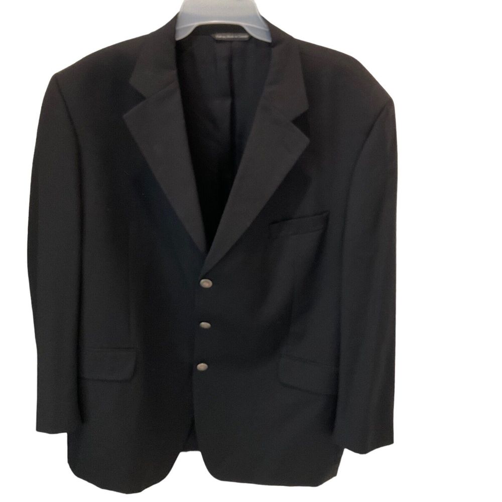 Paul Dion Suit Jacket Size R 50 Mens Wool Blend Black